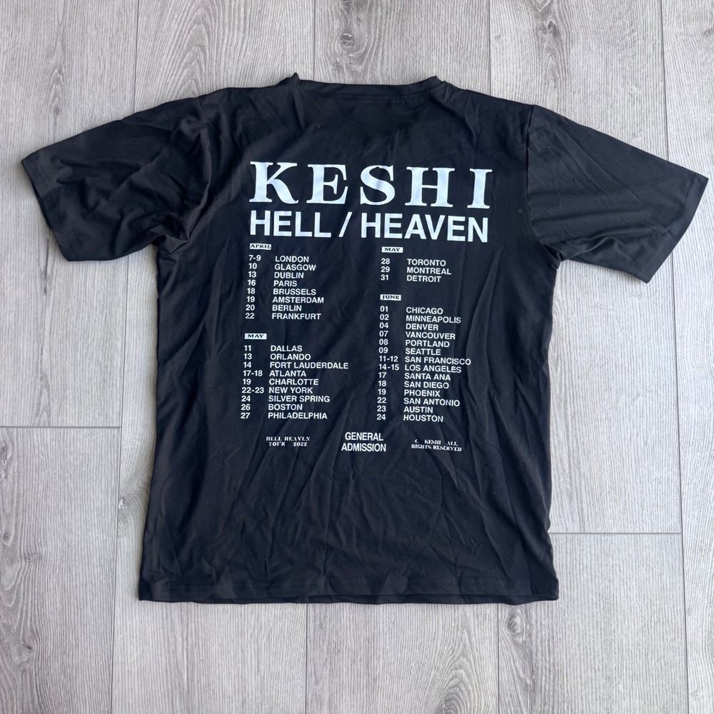 Keshi Hell Heaven World Tour 2022 Concert Graphic T-Shirt Black Medium